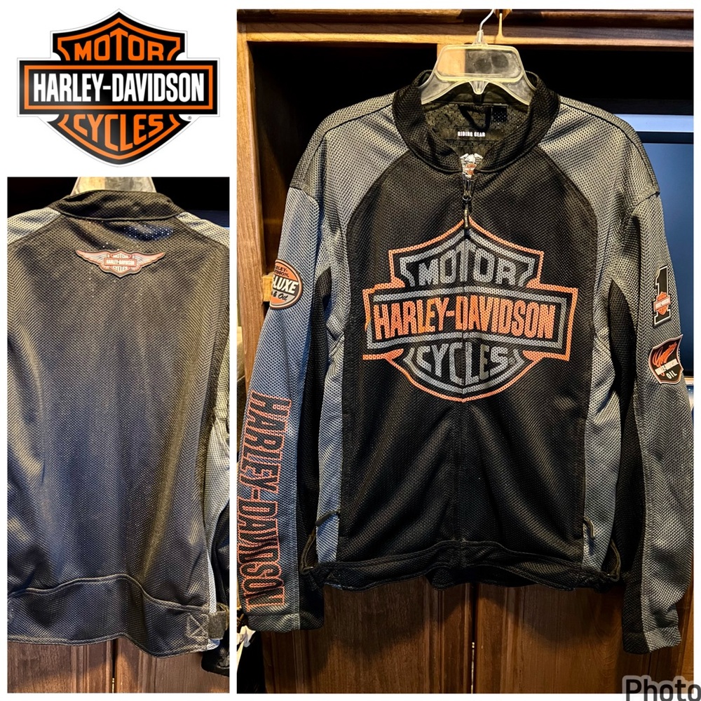 Harley-Davidson Men's Large Bar & Shield Logo Mesh Riding Gear Jacket